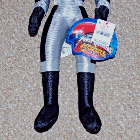 Disney Store Power Rangers Overdrive 16" Black Ranger Plush Doll New with Tags - Picture 3 of 6